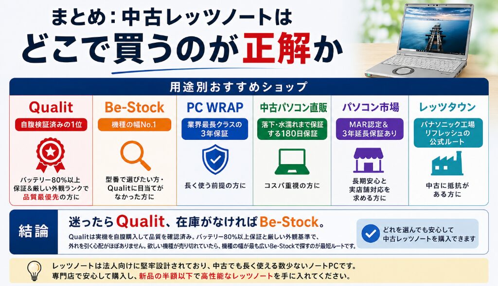 まとめ:中古レッツノートはどこで買うのが正解か