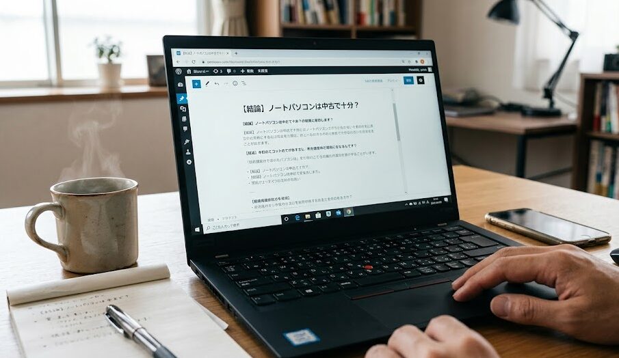 ノートパソコンは中古で十分?結論を先に解説