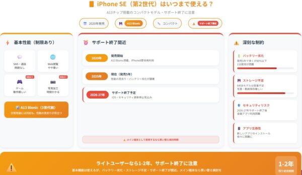iPhone SE(第2世代)はいつまで使える?