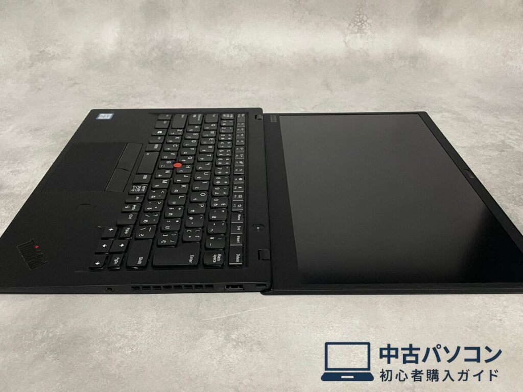 ThinkPad X1 Carbon 2018 180度開いた状態