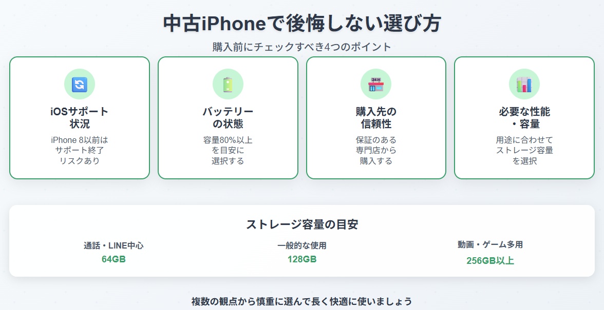 中古iPhoneで後悔しない選び方