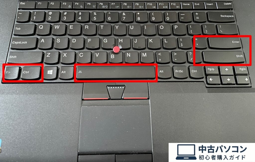 ThinkPadの英字とFnとCtrlキー