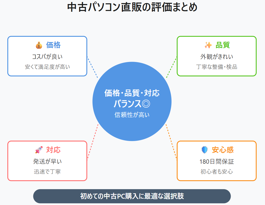 中古パソコン直販の口コミ・評判まとめ