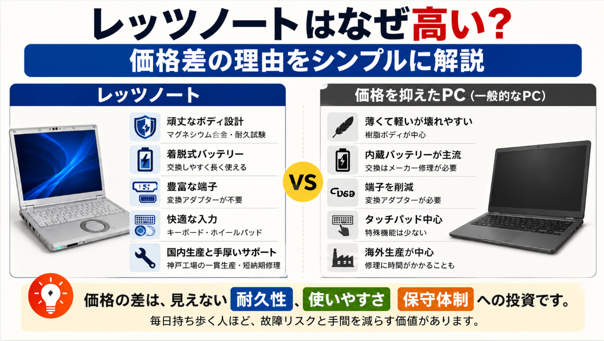 レッツノートはなぜ高い?それでも選ばれる理由を正直に解説
