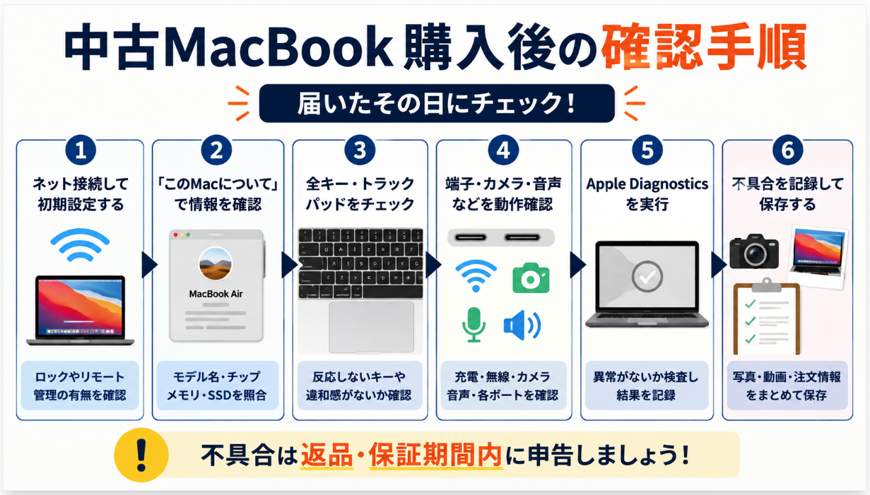 届いた日に行う動作確認