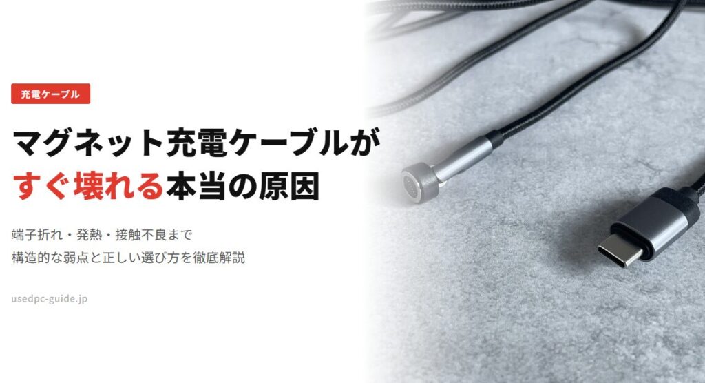 マグネットの充電ケーブルがすぐ壊れる原因と対策・選び方まとめ