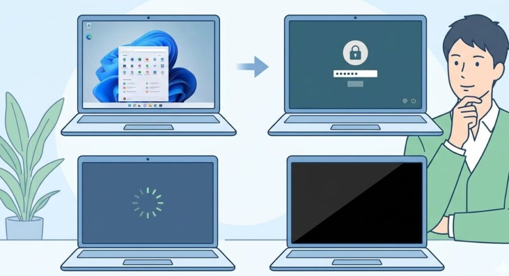 「画面を消す」「スリープ」「ロック」の違いを理解しよう