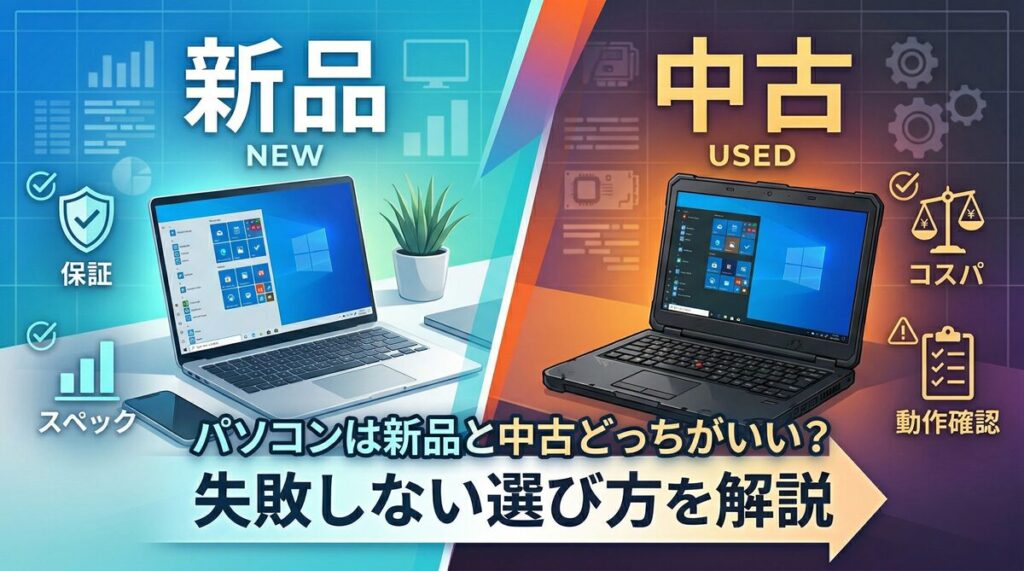 パソコンは新品と中古どっちがいい？失敗しない選び方を解説