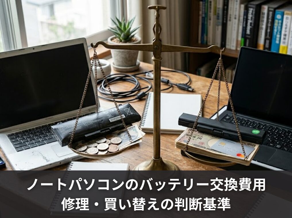 ノートパソコンのバッテリー交換費用と修理・買い替えの判断基準