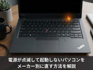 電源が点滅して起動しないパソコンをメーカー別に直す方法を解説