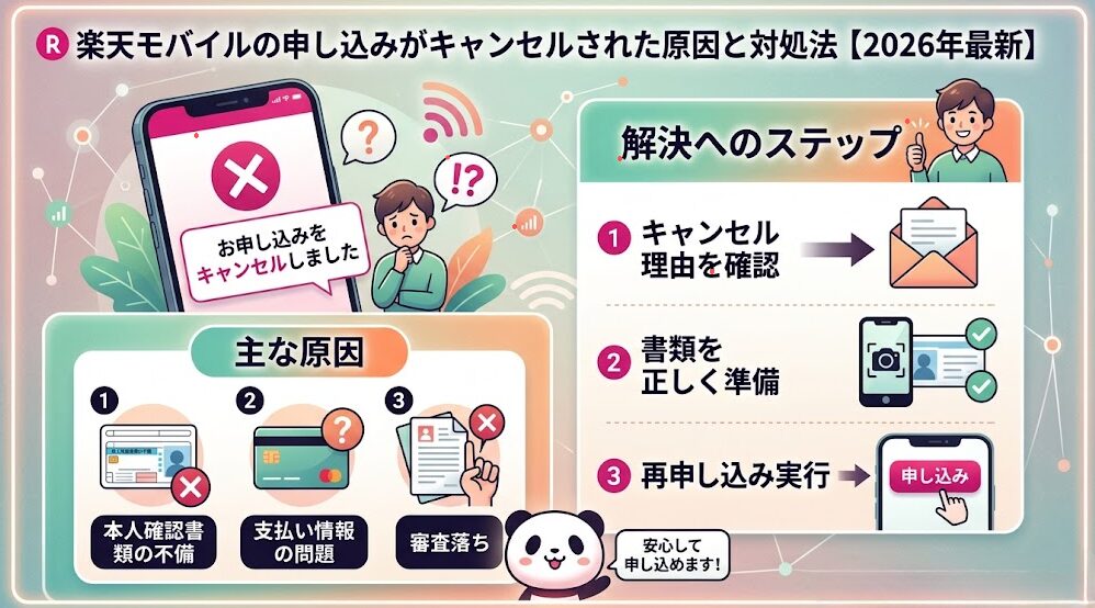 楽天モバイルの申し込みがキャンセルされた原因と対処法