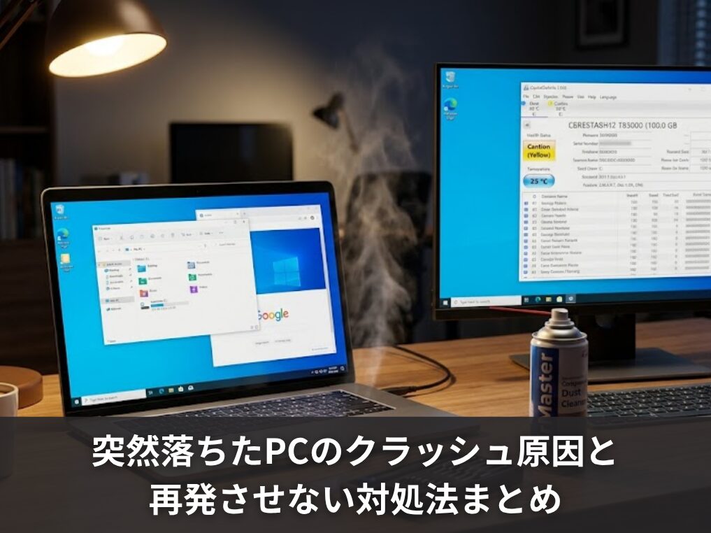 突然落ちたPCのクラッシュ原因と再発させない対処法まとめ