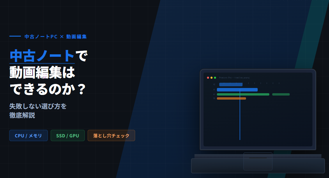 動画編集に中古ノートパソコンは使える?失敗しない選び方
