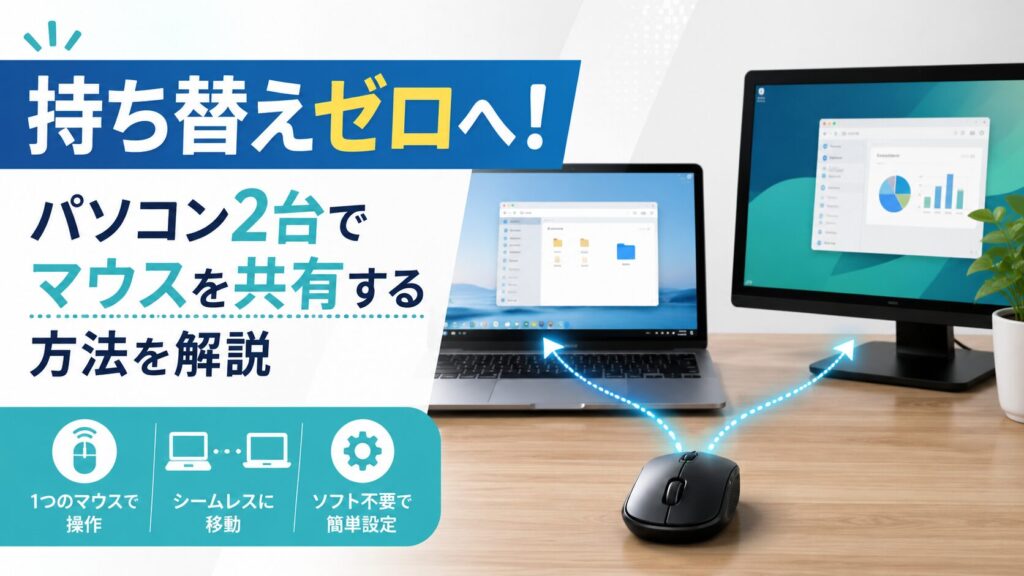 持ち替えゼロへ！パソコン2台でマウスを共有する方法を解説