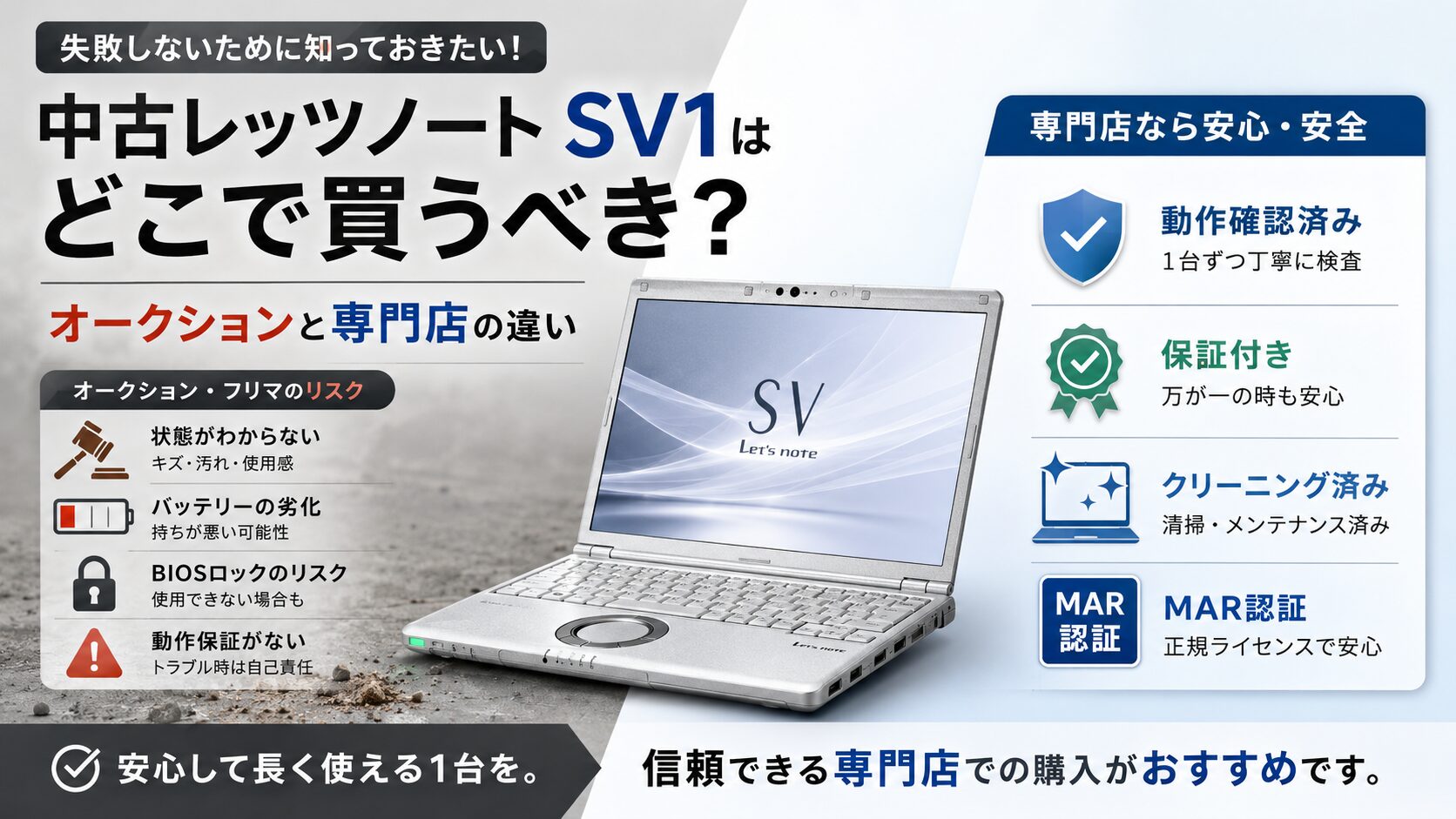 中古レッツノート SV1はどこで買うべきか