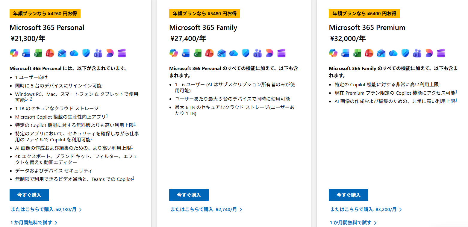 Microsoft 365の料金体系