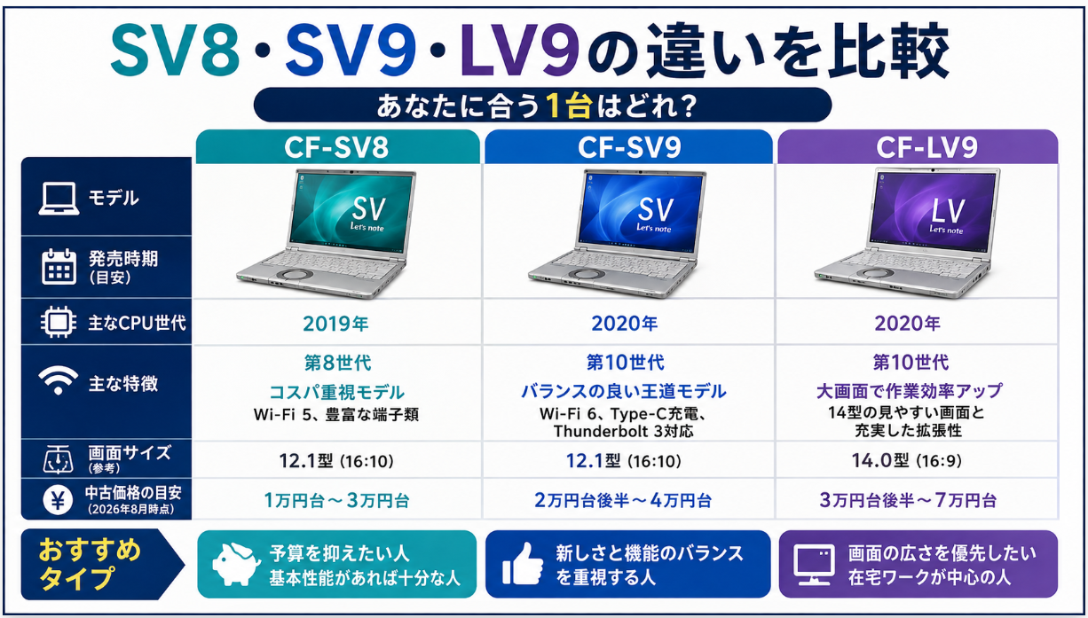 Windows11対応の中古レッツノート3機種