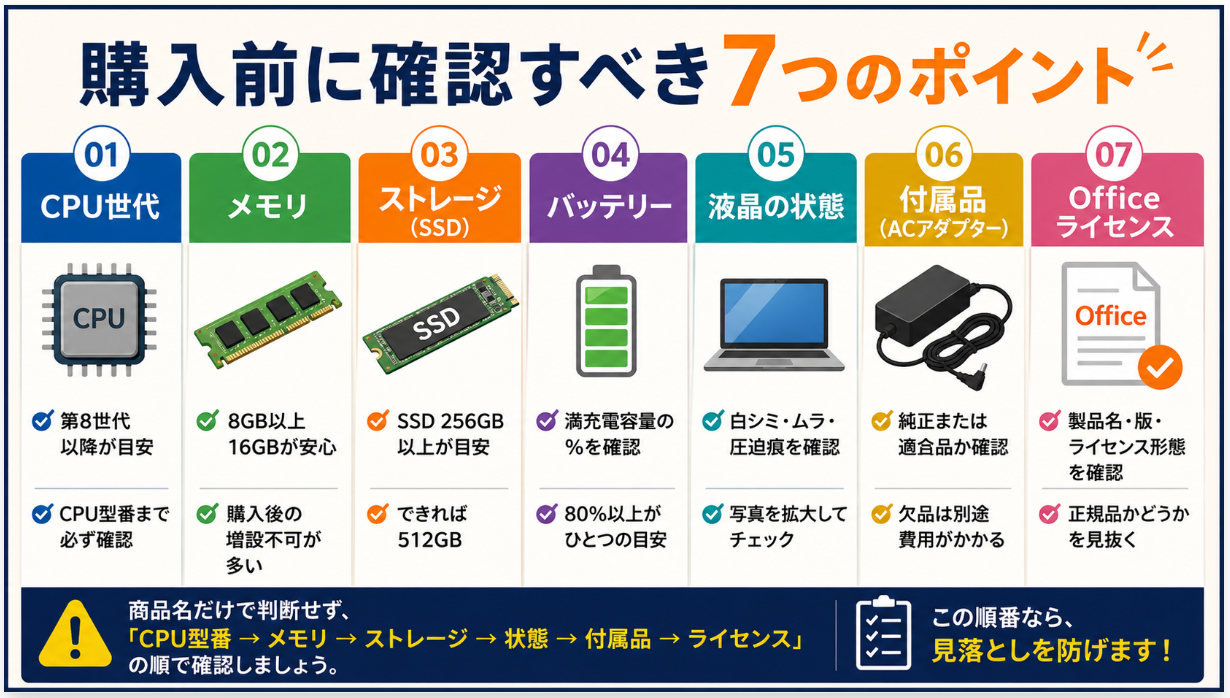 中古レッツノート購入前に確認すべきスペック