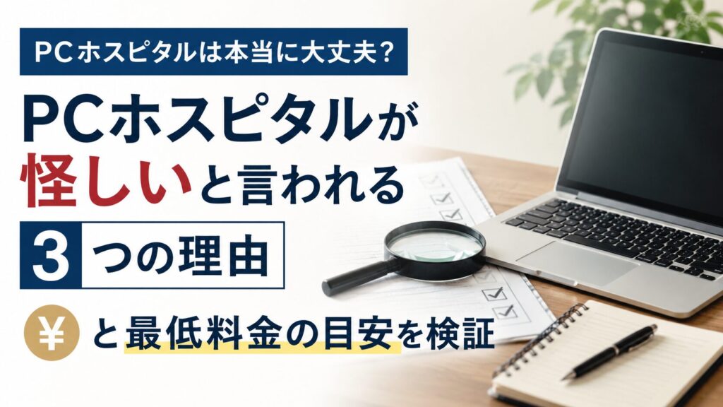 PCホスピタルが怪しいと言われる3つの理由と最低料金の目安を検証
