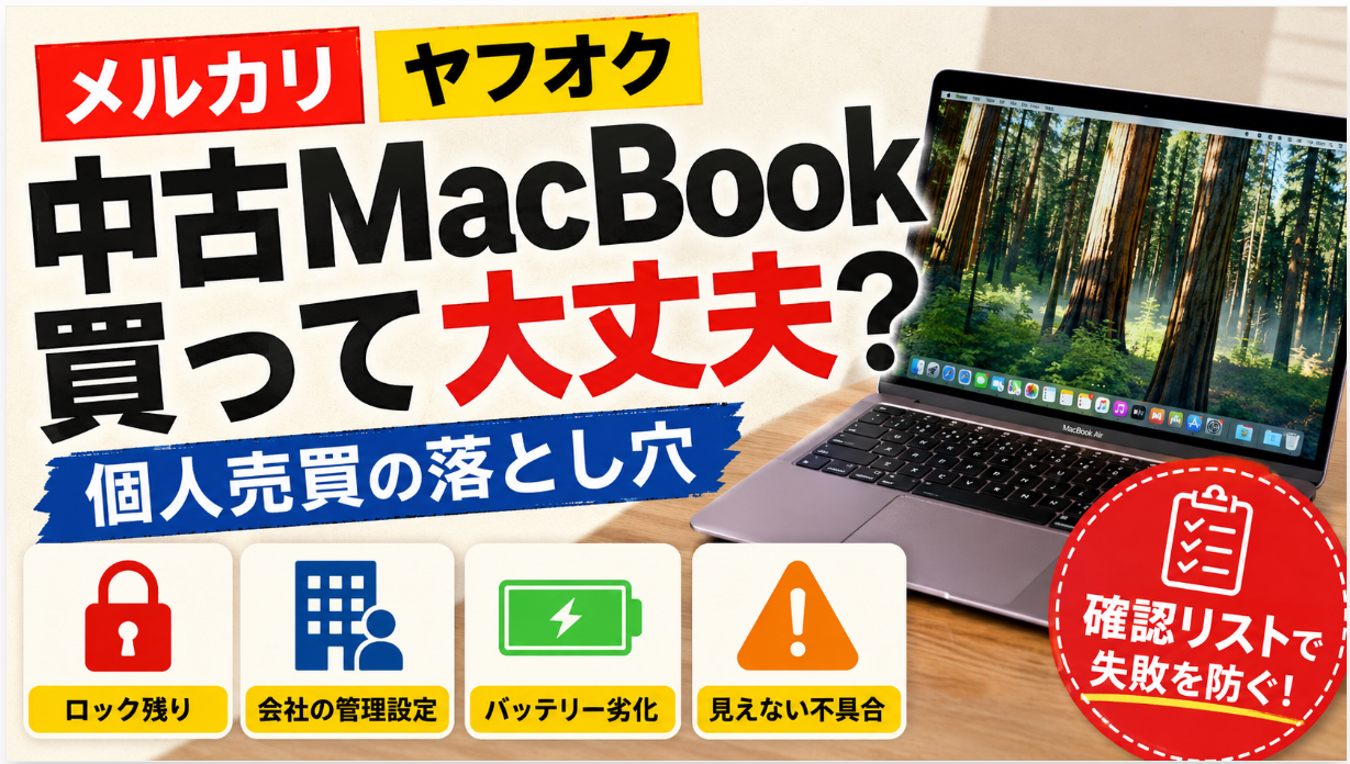 メルカリ・ヤフオクの中古MacBookは買って大丈夫?個人売買の落とし穴