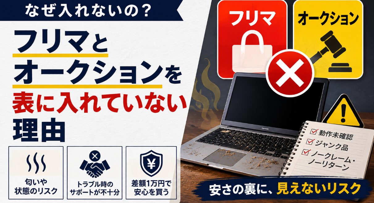 フリマとオークションを表に入れていない理由