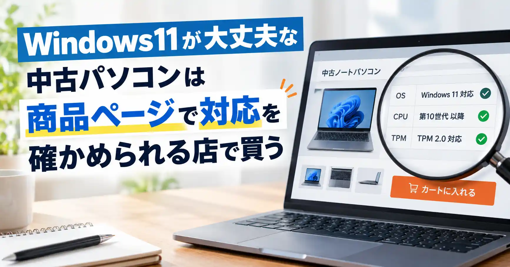 Windows11が大丈夫な中古パソコンは商品ページで対応を確かめられる店で買う