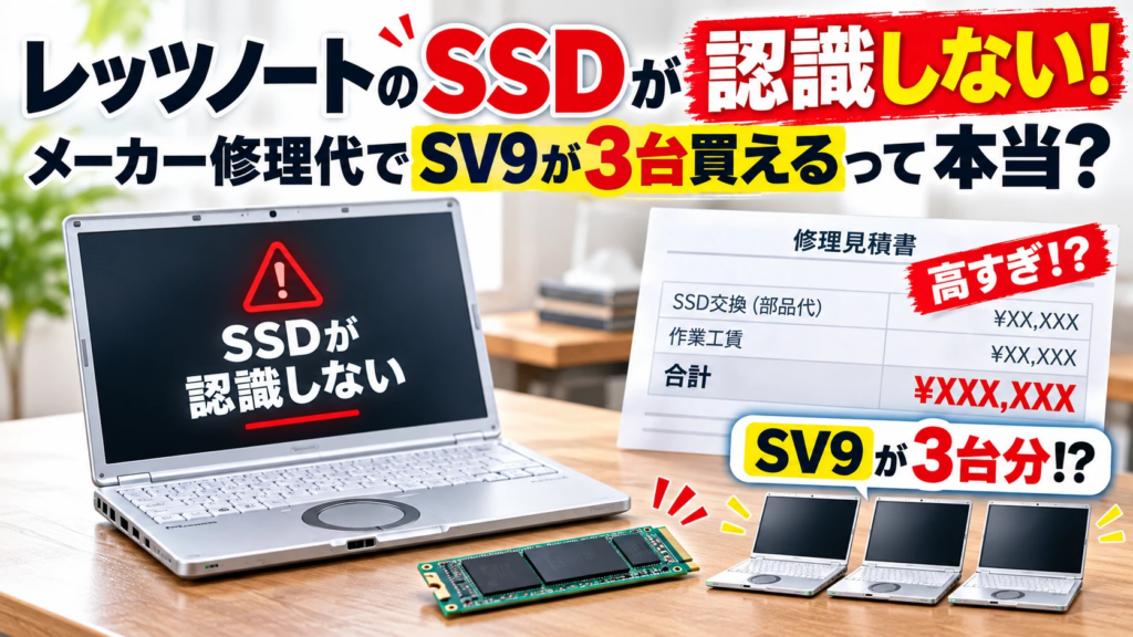 レッツノートのSSDが認識しない!メーカー修理代でSV9が3台買えるって本当?