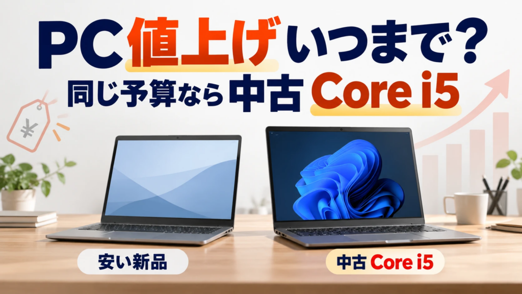 パソコンの値上げはいつまで続くの？安い新品と同じ予算なら中古はCore i5