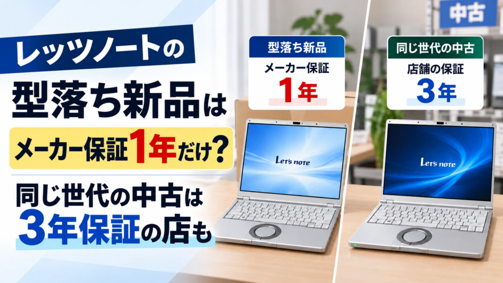 レッツノートの型落ち新品はメーカー保証1年だけ?同じ世代の中古は3年保証の店も